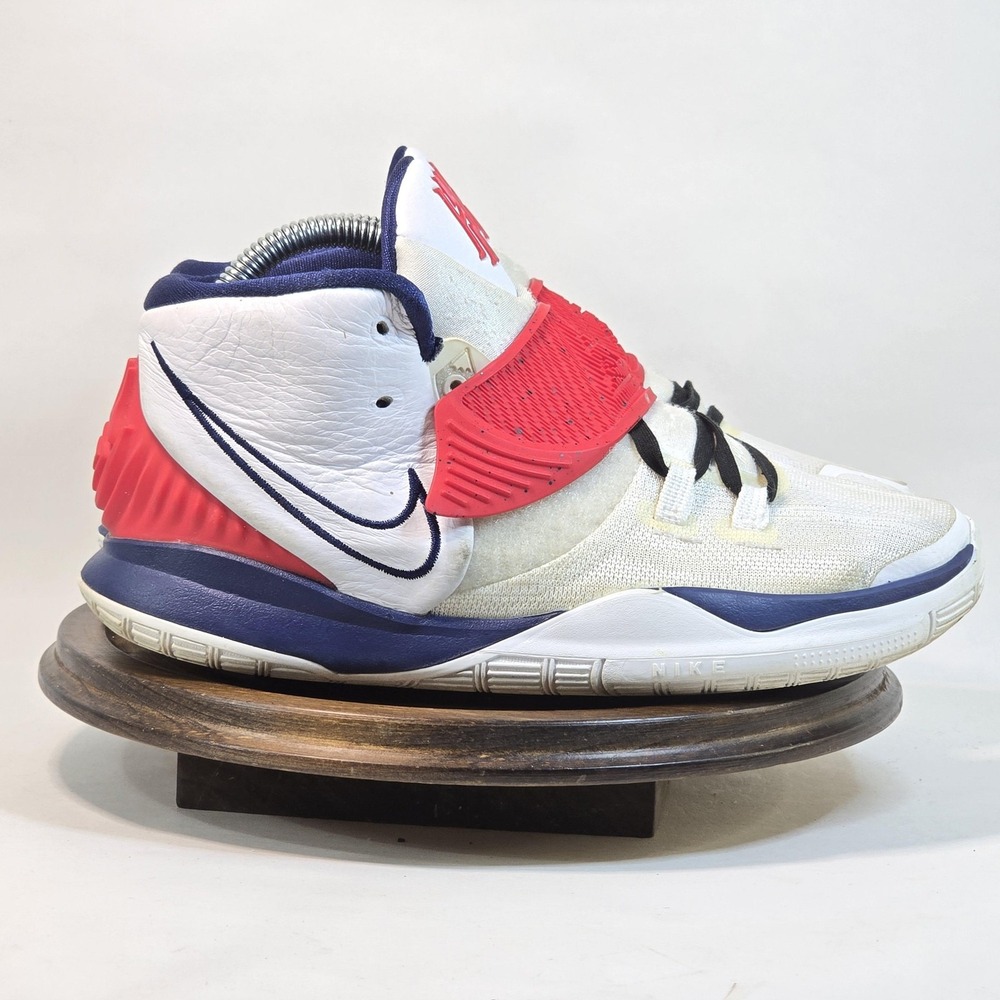 Nike‎ Kyrie 6 USA Basketball Shoes Youth 5.5Y White Red Blue Sneakers BQ5599-102